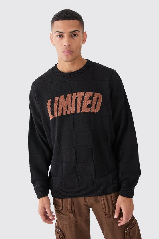 Strukturierter Oversize Pullover mit Logo