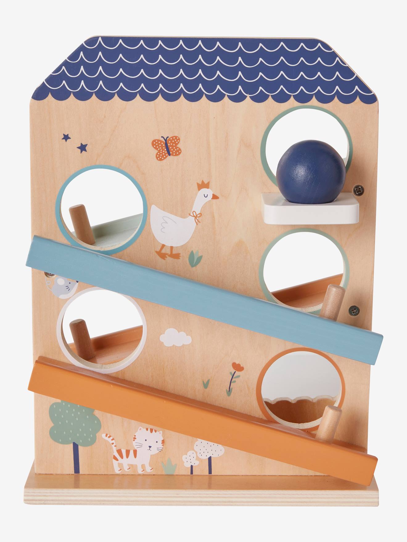 Toboggan à balles en bois FSC® multicolore