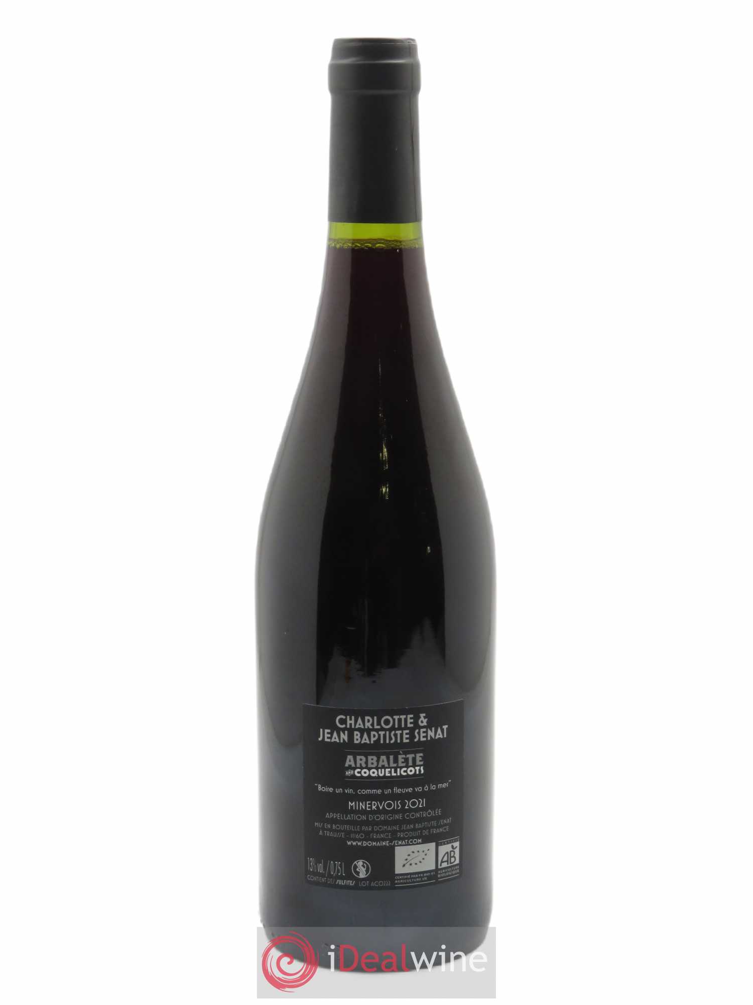 Minervois Arbalète et Coquelicots Jean-Baptiste Sénat  2021 - Lot de 1 Bouteille
