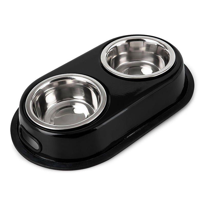 Zoozaker Mat & drikkeskål 2 stk x 0,4 liter, metall