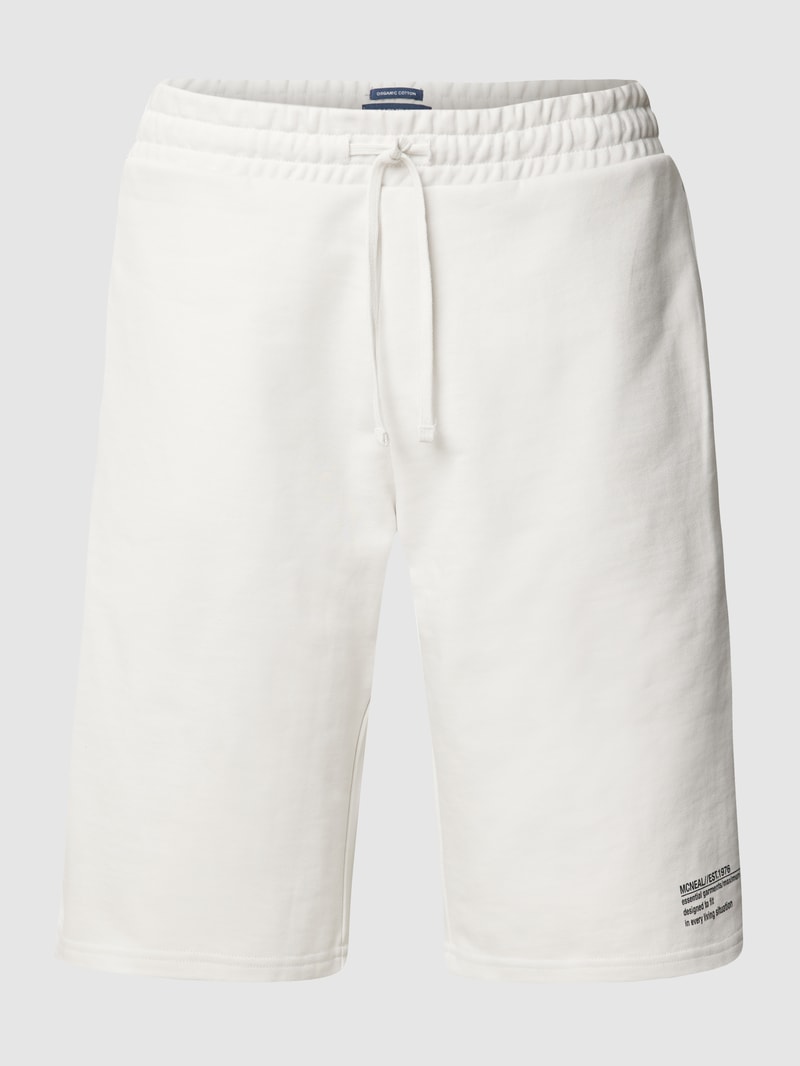 Sweatshorts mit Label-Print in offwhite