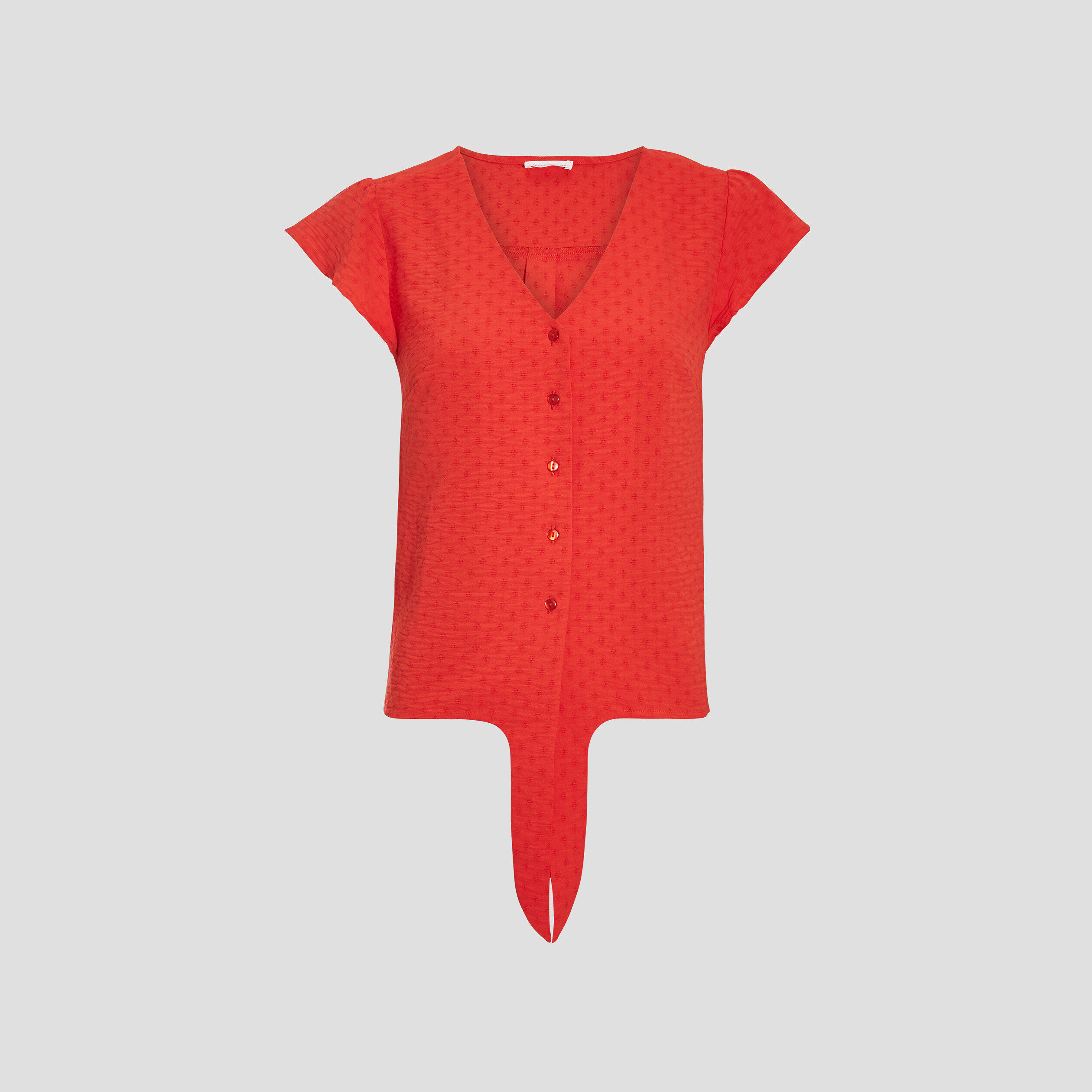 Chemise manches courtes rouge femme | Cache Cache