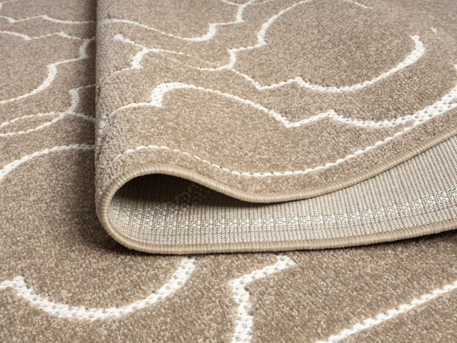 Teppich Outdoor & Indoor Teppich wetterfest waschbar Florentiner Design, TaCa Home, rechteckig, Höhe: 5 mm, Terrasse Balkon Garten Wohnzimmer Bad Küche, Beige - 80x150cm