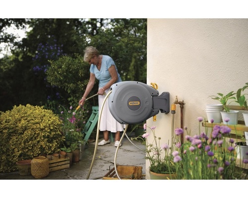 Hozelock 2485R0000 Auto Reel Automatische Schlauchtrommel mit 10 m Schlauch