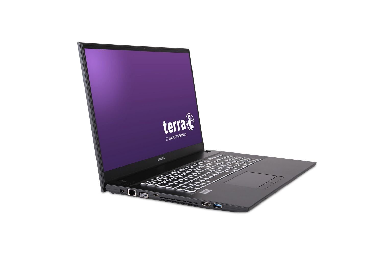 TERRA 1716A Notebook (43,90 cm/17.3 Zoll, Intel Pentium Gold 6405U, UHD Graphics, 500 GB SSD, fertig installiert & aktiviert, Funkmaus & Laptoptasche)