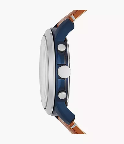 Fossil Herrenuhr Grant Chronograph Leder Hellbraun