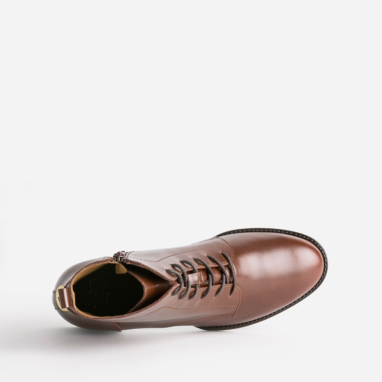 Bottine à lacet ERAM FLEX cognac en cuir