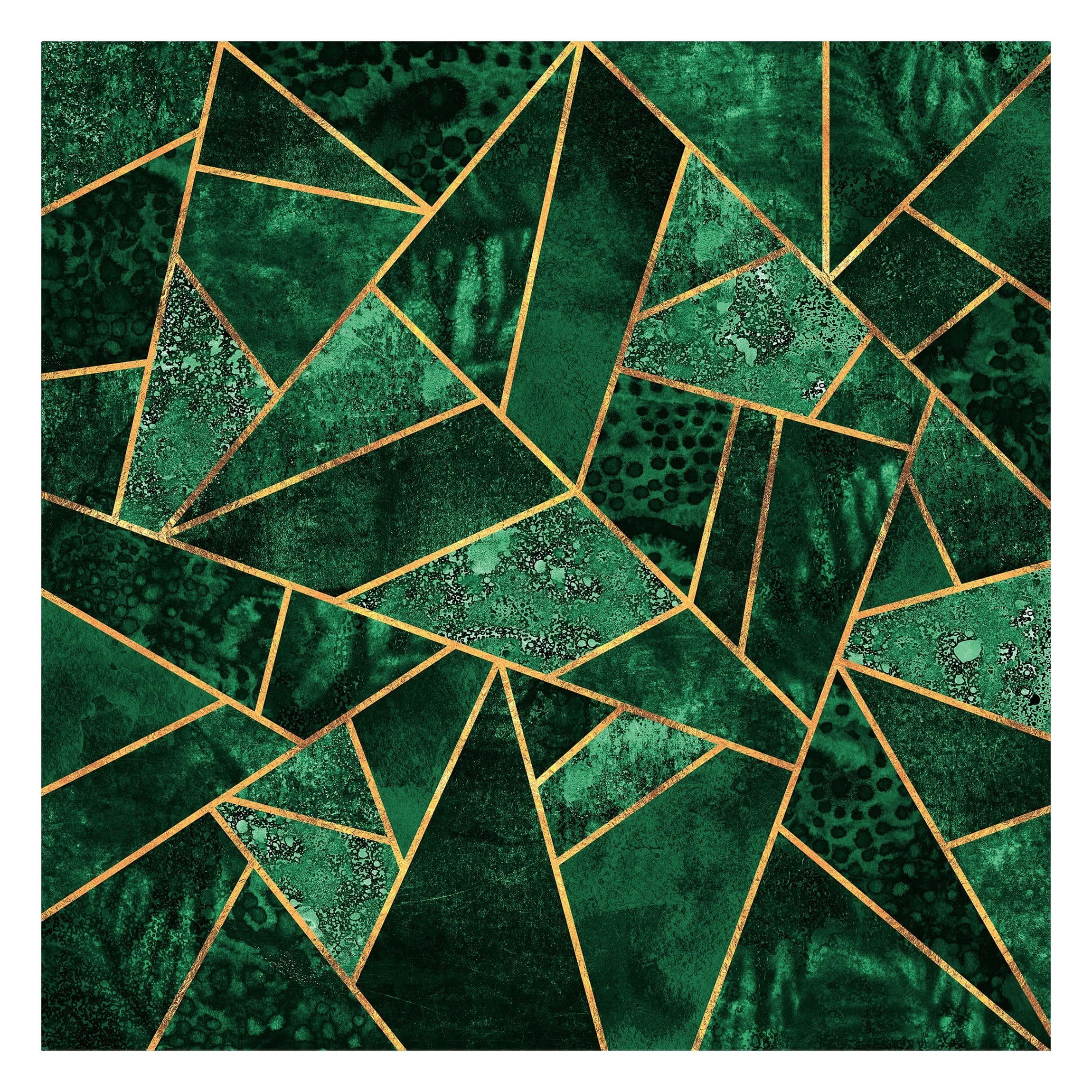 Bilderdepot24 Vliestapete Abstrakt Dunkler Smaragd Gold Tapete Wanddeko Modern Kunst, Glatt, Matt, (Inklusive Gratis-Kleister oder selbstklebend), Wohnzimmer Schlafzimmer Küche Flur Fototapete Motivtapete Wandtapete