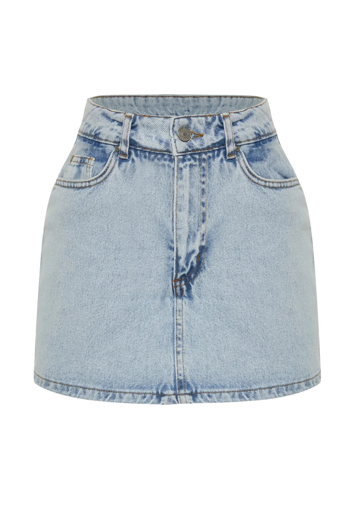 Trendyol Collection  Hellblauer Mini-Jeansshorts-Rock TWOSS23SR00190