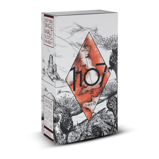 Coffret 1107 Wine Cask + 2 Verres 43%