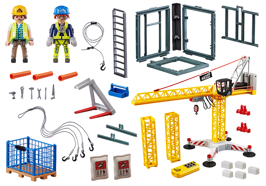 RC-Baukran mit Bauteil