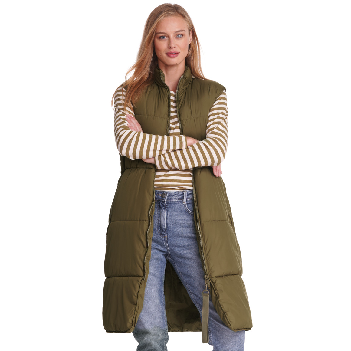 Damen Steppweste im Long-Style
