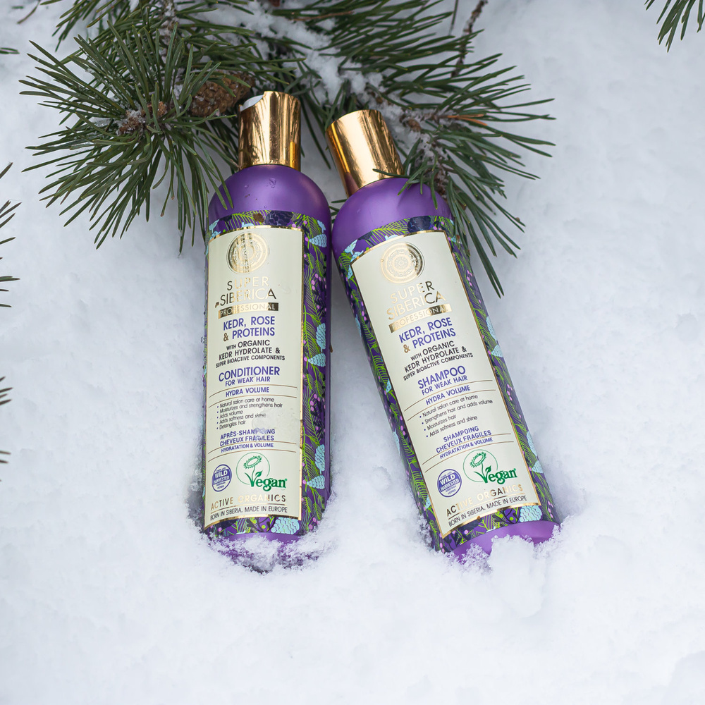 Natura Sibérica Après-Shampoing Cèdre et Rose Soin Capillaire Hydratation et Volume