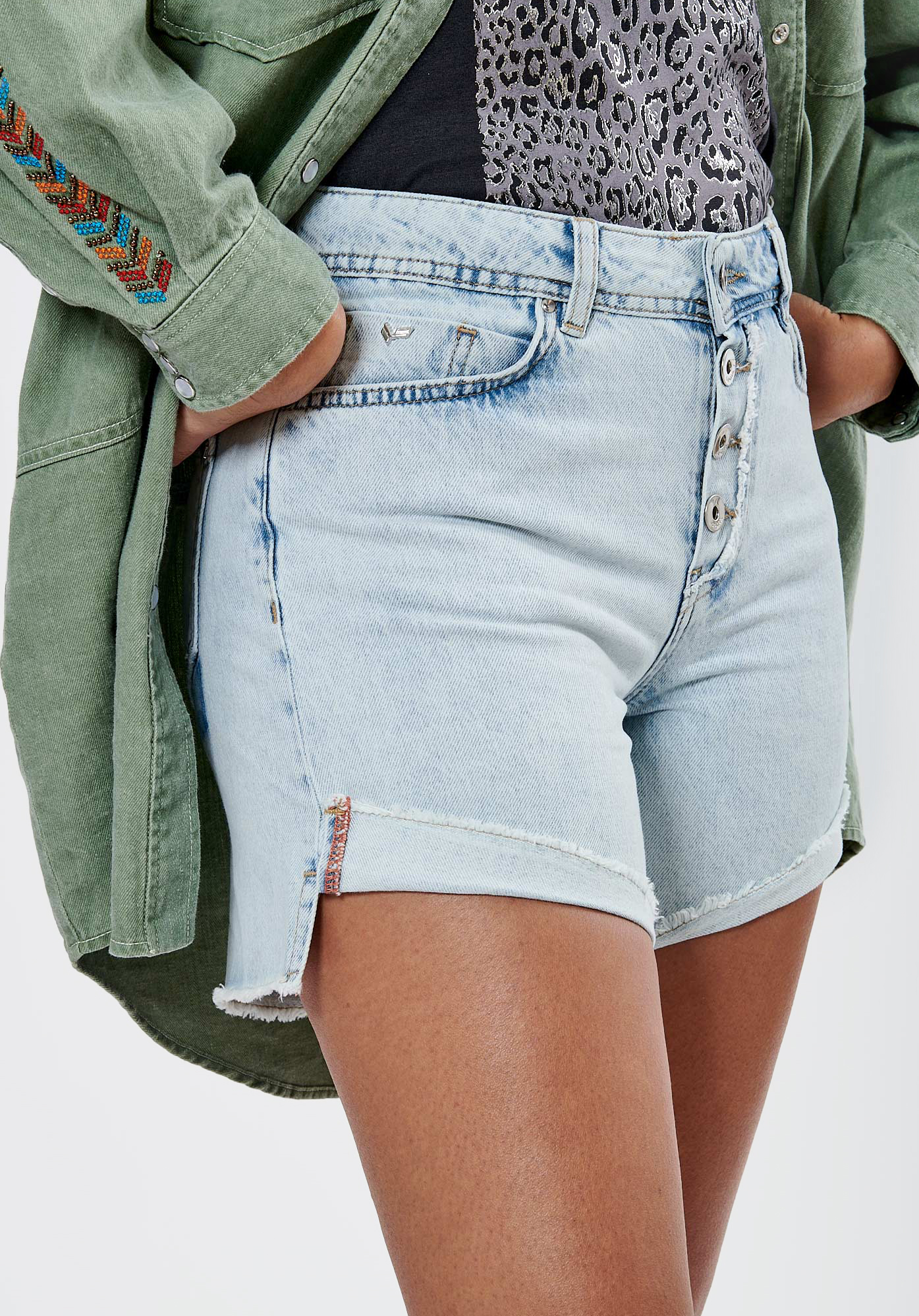 BABEL  Short en jean Femme en 100% coton