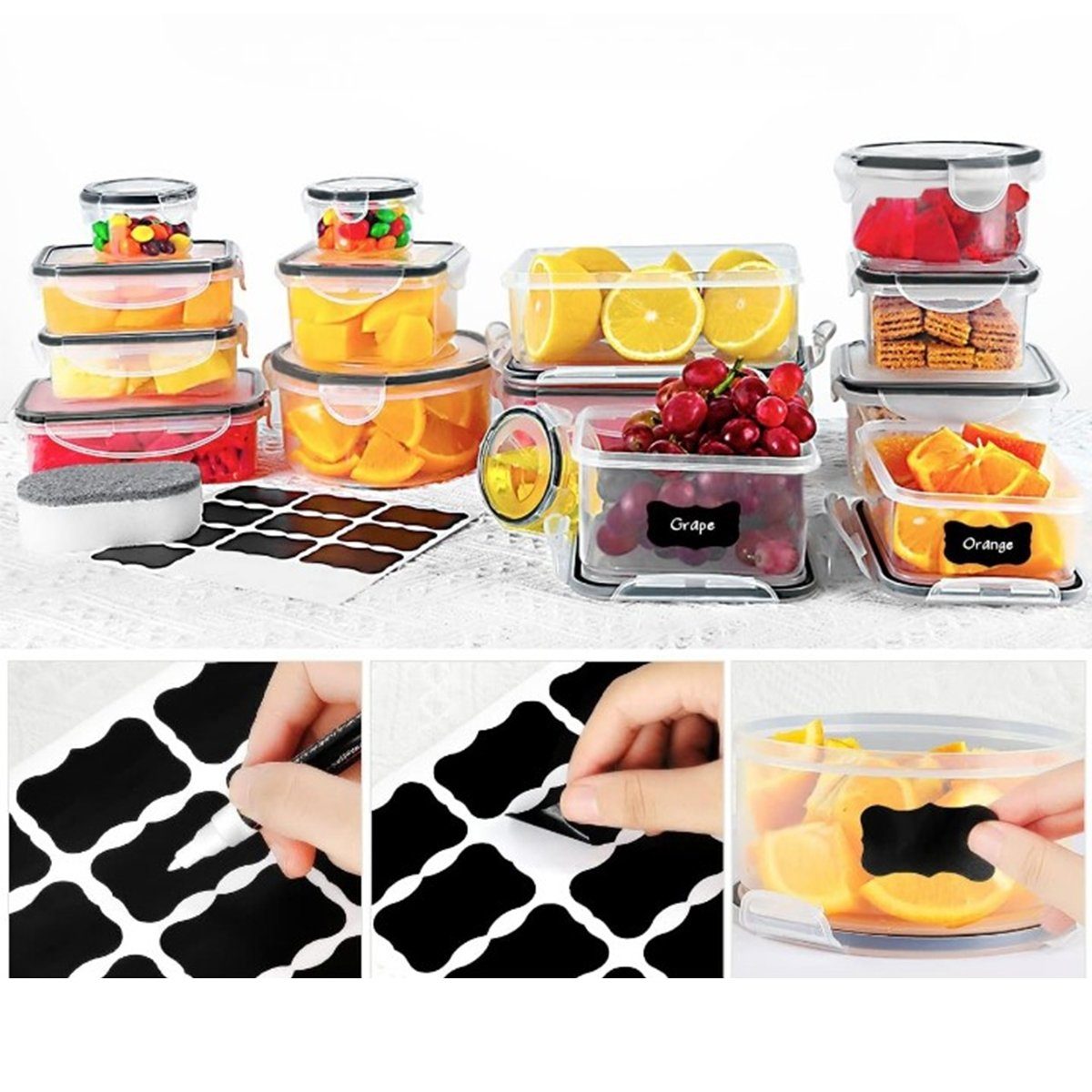 HYIEAR Frischhaltedose Dosen Set, Kunststoff, luftdicht, spülmaschinenfest, für Mikrowelle, PP, (26-tlg), Mittagsbox