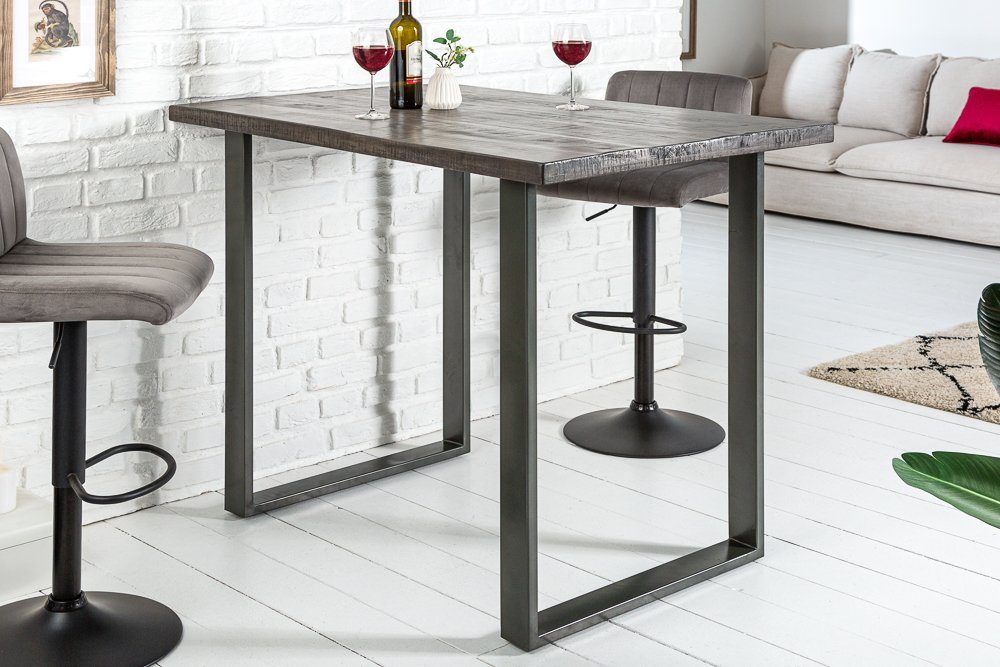 riess-ambiente Bartisch IRON CRAFT 120cm grau, Küche · Massivholz · eckig · Metall · Industrial Design