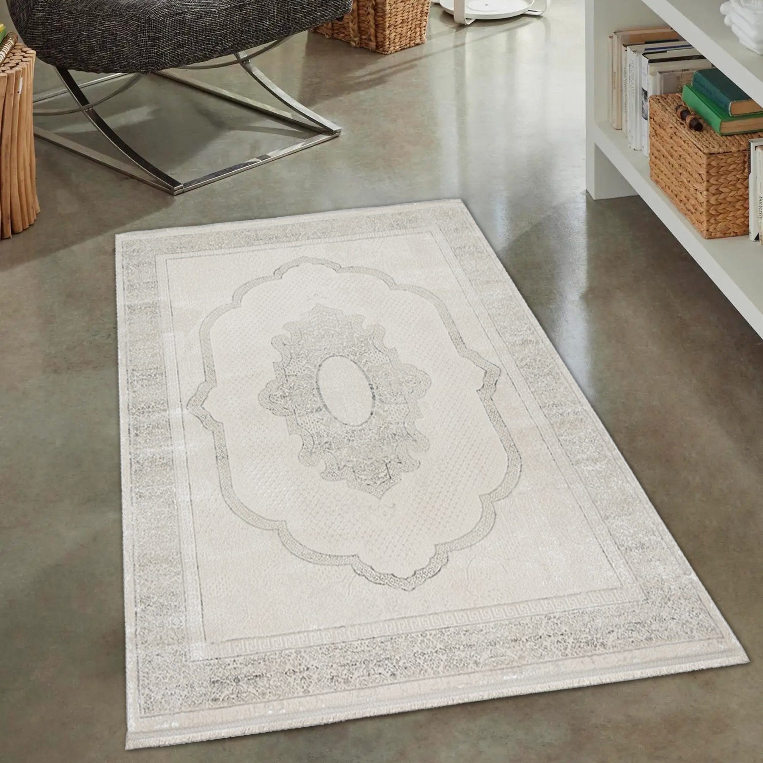 Teppich Orient Designerteppich dezent-modern verzauberndes Ornament grau, Carpetia, rechteckig, Höhe: 5 mm