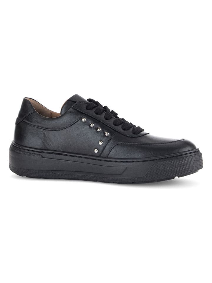 Gabor Leder-Sneakers in Schwarz günstig kaufen