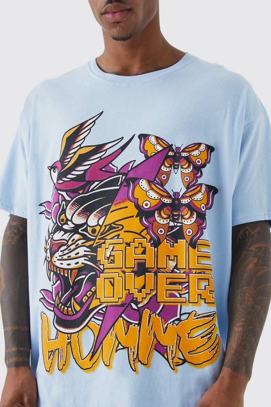 Oversize T-Shirt mit Tiger-Print