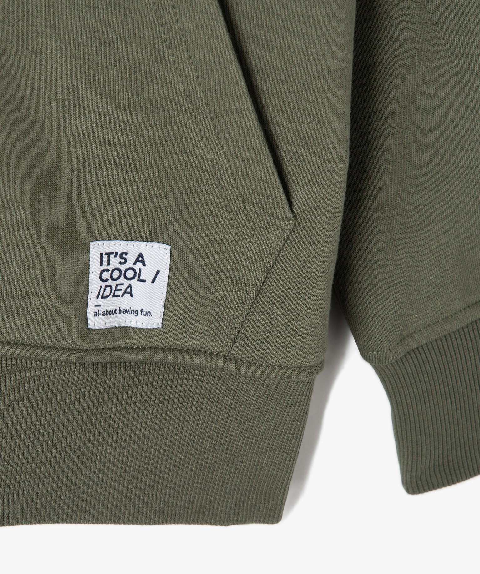Sweat à capuche avec fermeture zippée Garçon kaki | GEMO