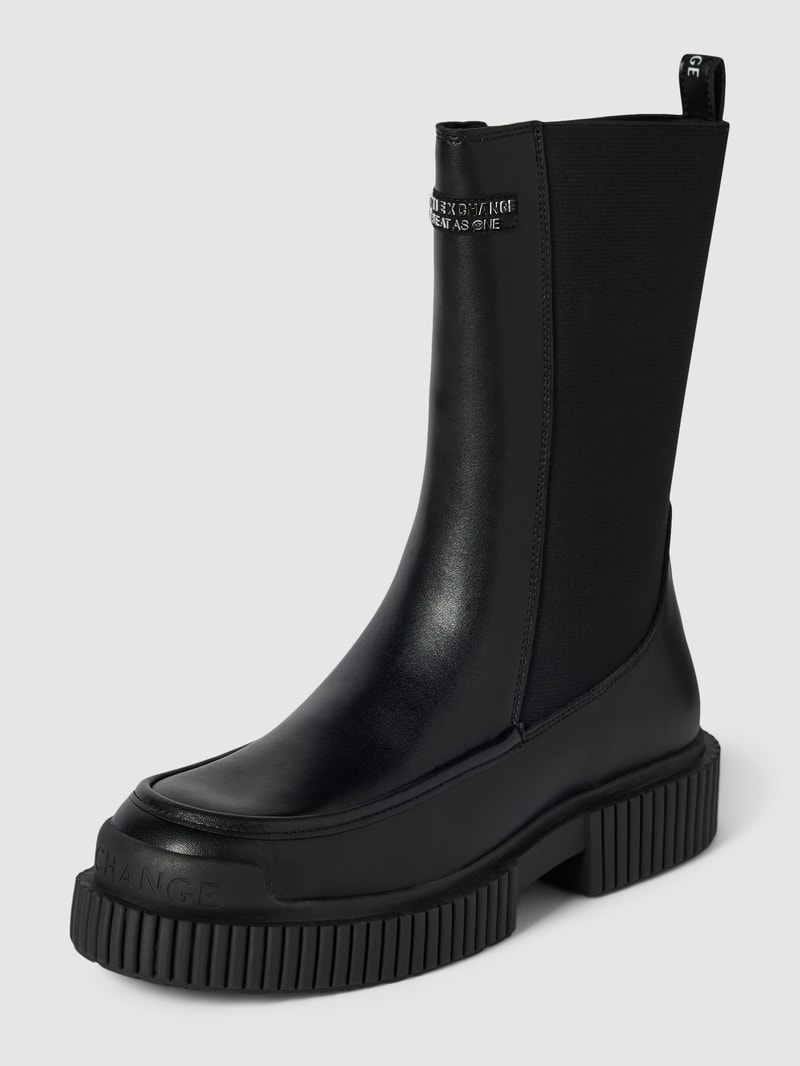 Boots mit Label-Details Modell 'EDDIE' in schwarz
