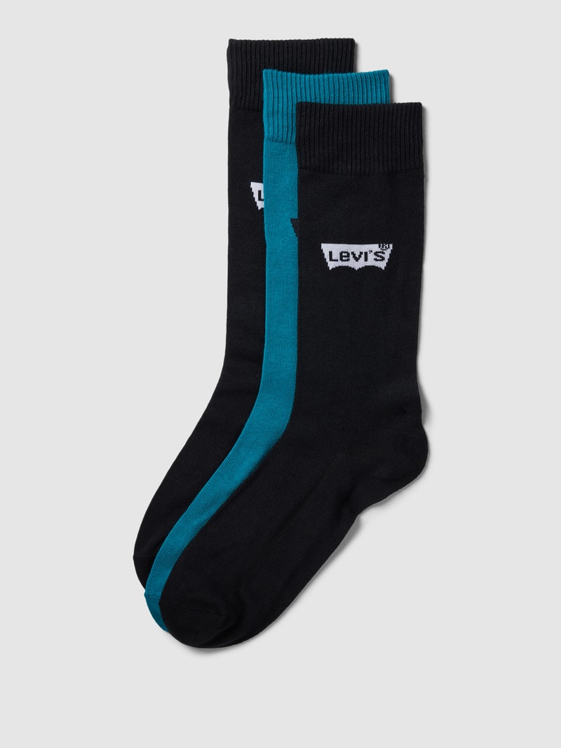 Socken mit Label-Details im 3er-Pack in petrol