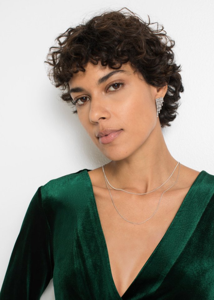 Samt-Kleid mit Raffung