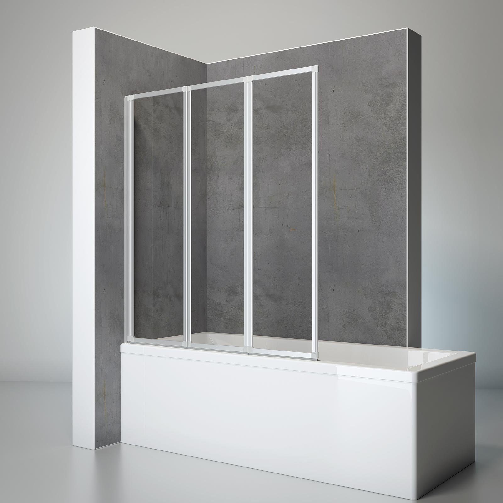 Schulte Badewannenaufsatz Well, 3 mm Sicherheitsglas, (3 tlg), BxH: 127 x 140 cm