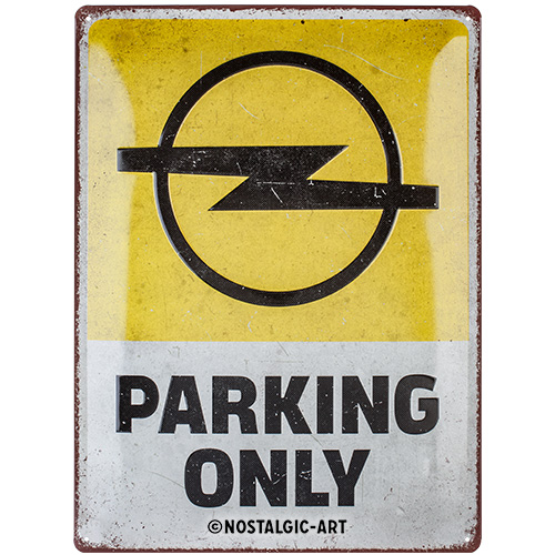 Nostalgic Art Retro Blechschild 30x40cm, Motiv "Opel - Parking Only", 1 Stück - ATU