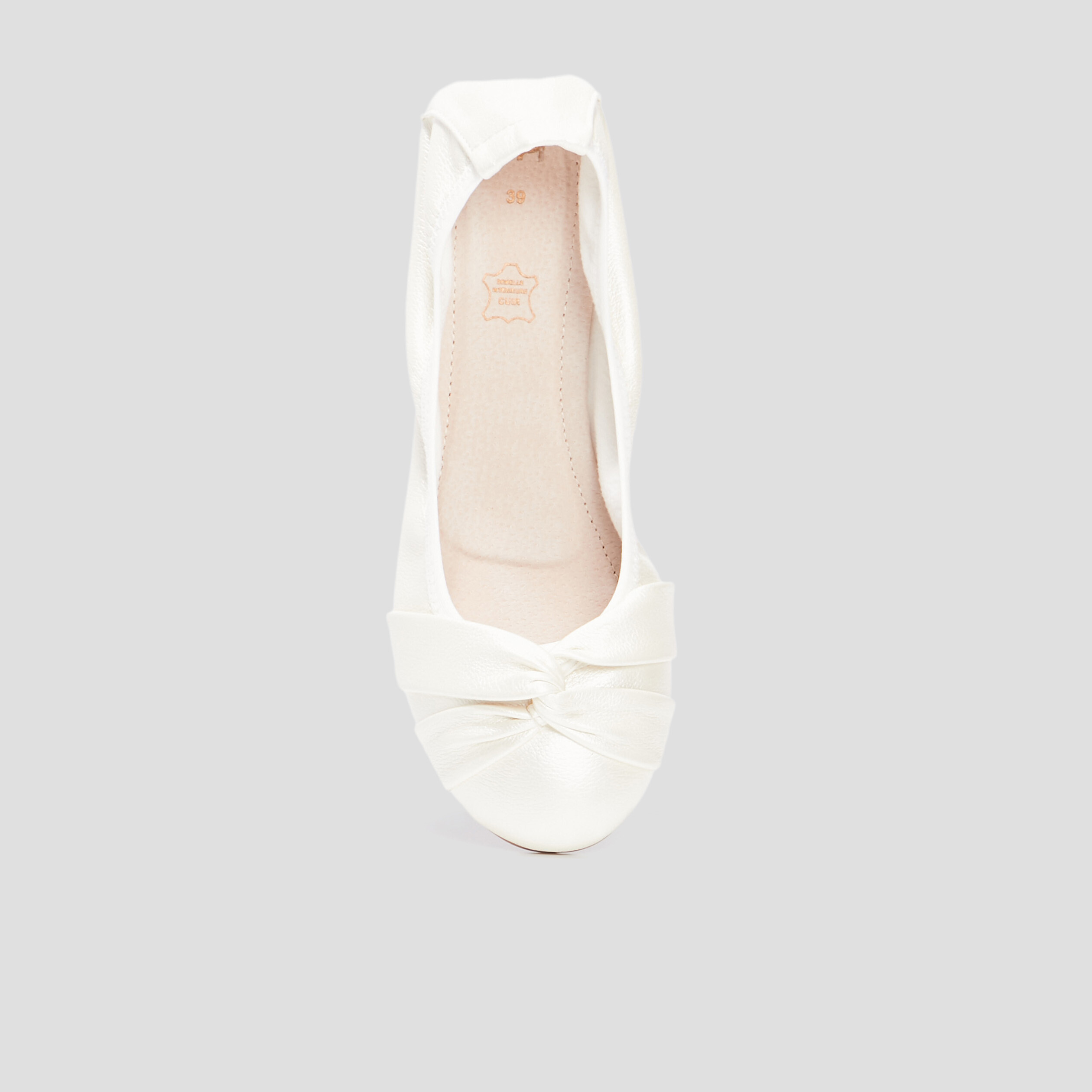 Ballerines effet noué blanc femme | La Halle