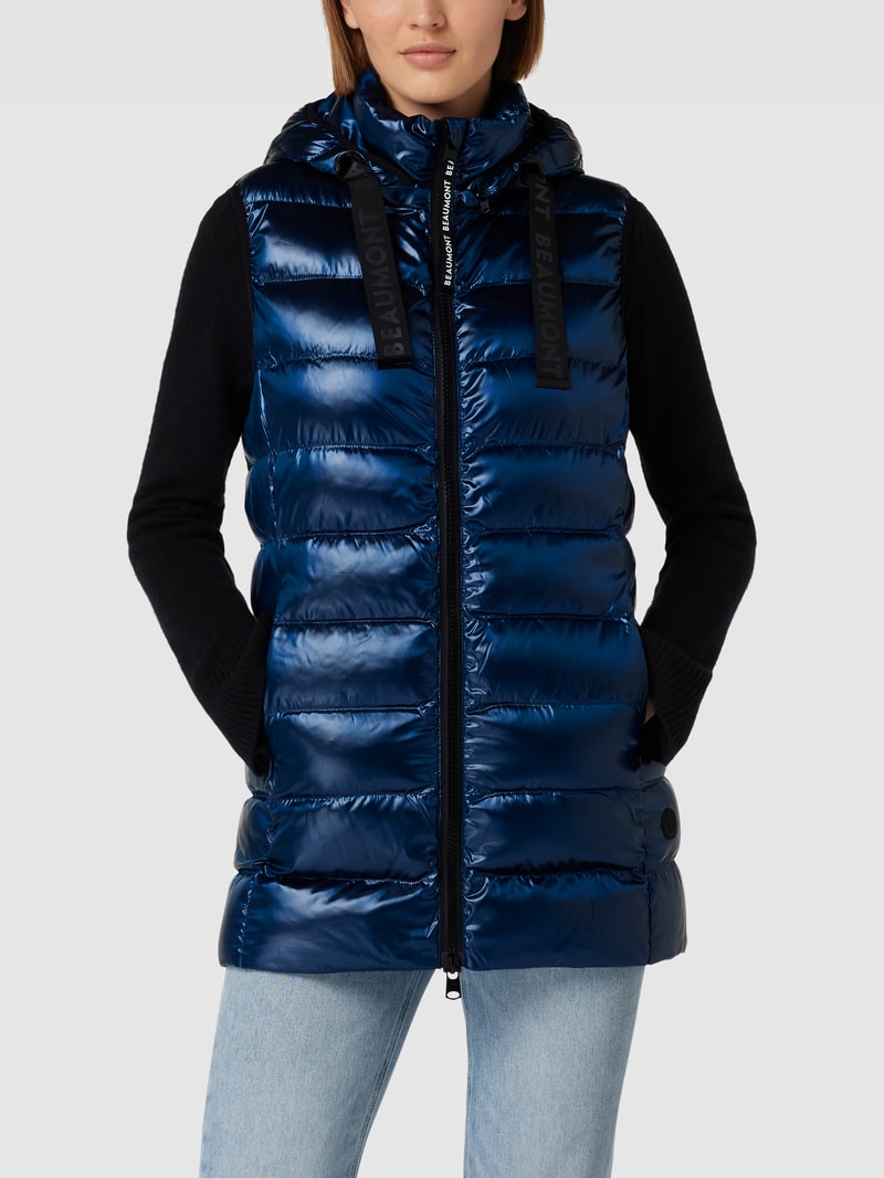 Daunenweste mit Label-Details in dunkelblau
