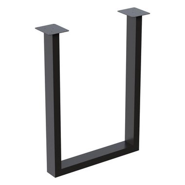 en.casa Tischgestell, Holsted Tischkufen 2er Set Stahl 40 x 28 cm Schwarz, matt