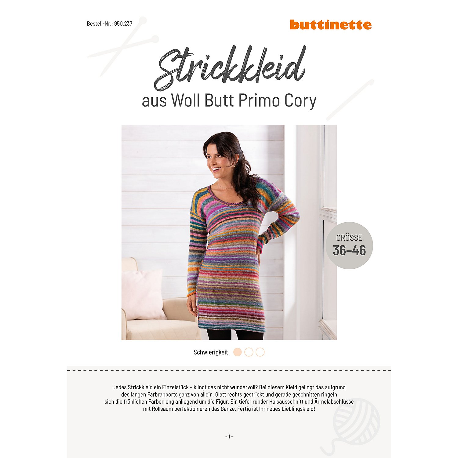 Strickanleitung – Strickkleid aus Woll Butt Primo Cory