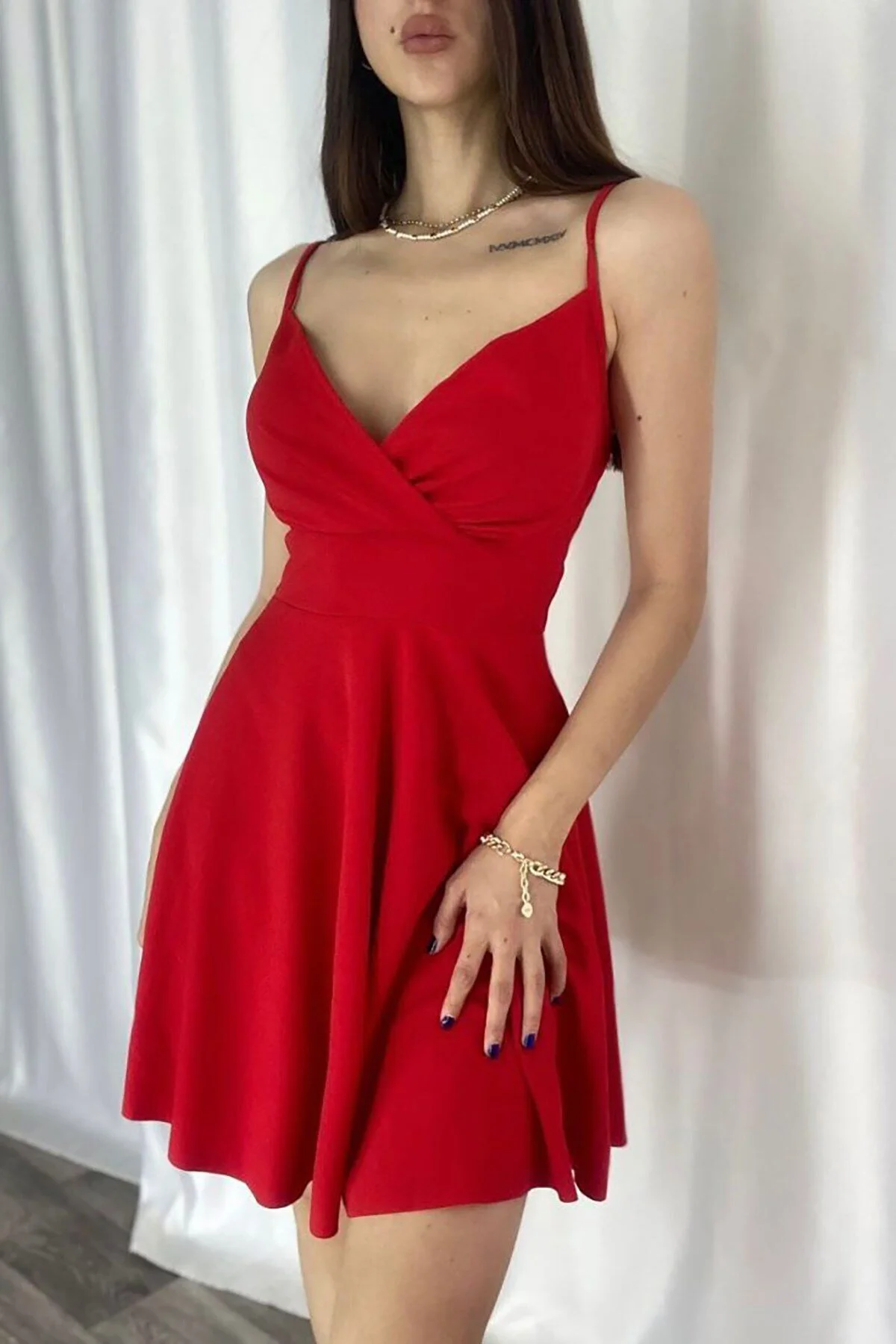 Deafox  Kleid - Rot - A-Linie