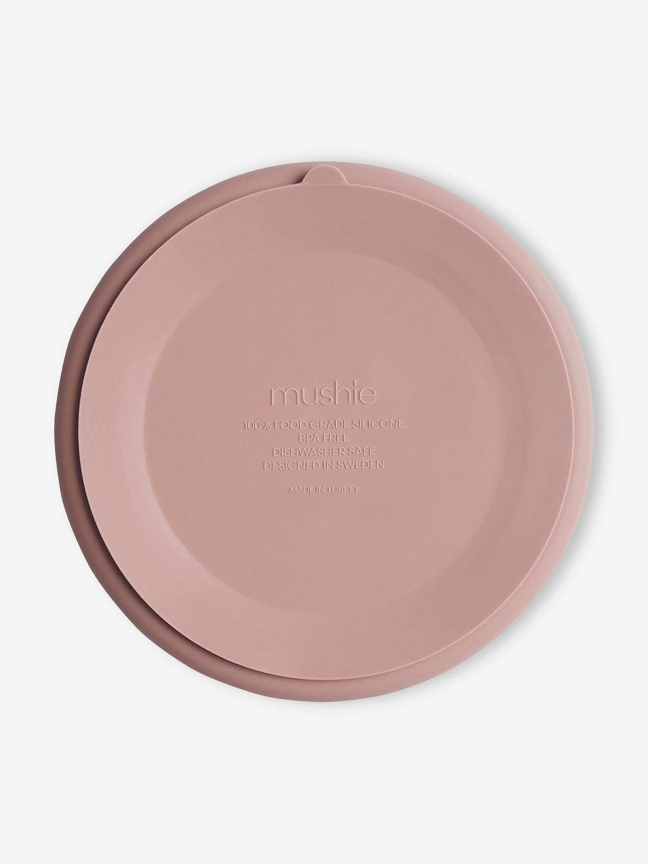 Assiette compartimentée MUSHIE en silicone beige