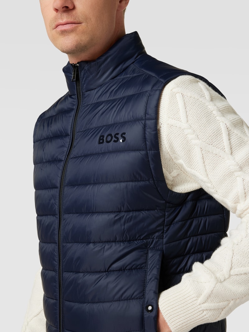 Steppweste mit Stehkragen Modell 'Calano' in marineblau