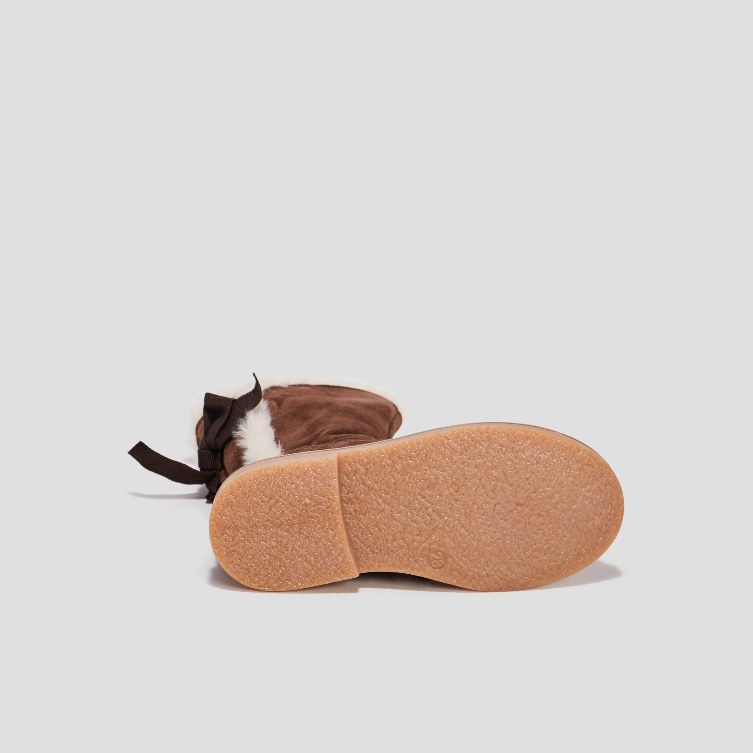 Bottes avec noeuds en cuir marron fille | La Halle