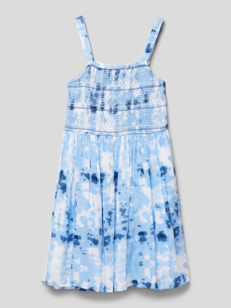 Kleid im Batik-Look in bleu