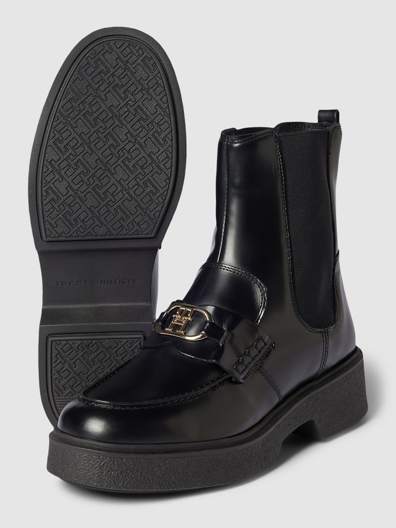 Chelsea Boots aus echtem Leder in schwarz