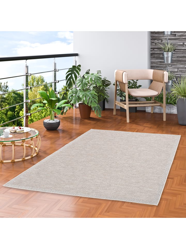 Pergamon In & Outdoor Teppich Flachgewebe Ottawa Mix in Silber günstig kaufen