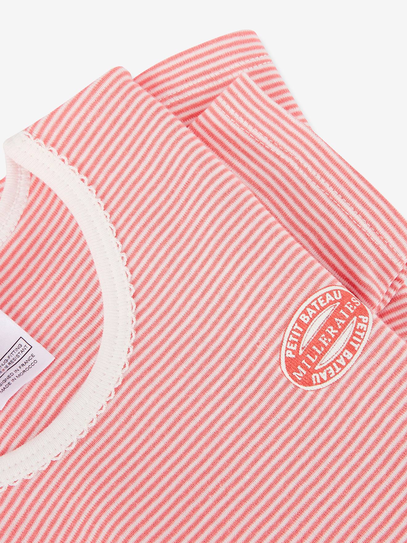 Petit Bateau Kurzer Mädchen Schlafanzug aus Bio-Baumwolle PETIT BATEAU - rosa/weiß