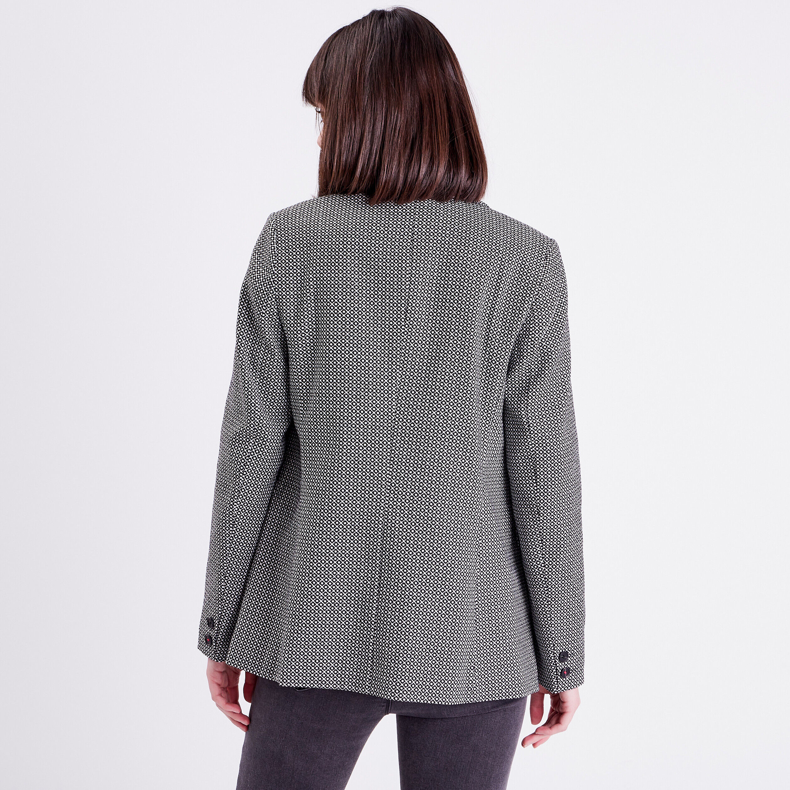 Veste blazer boutonnée noir femme | Cache Cache