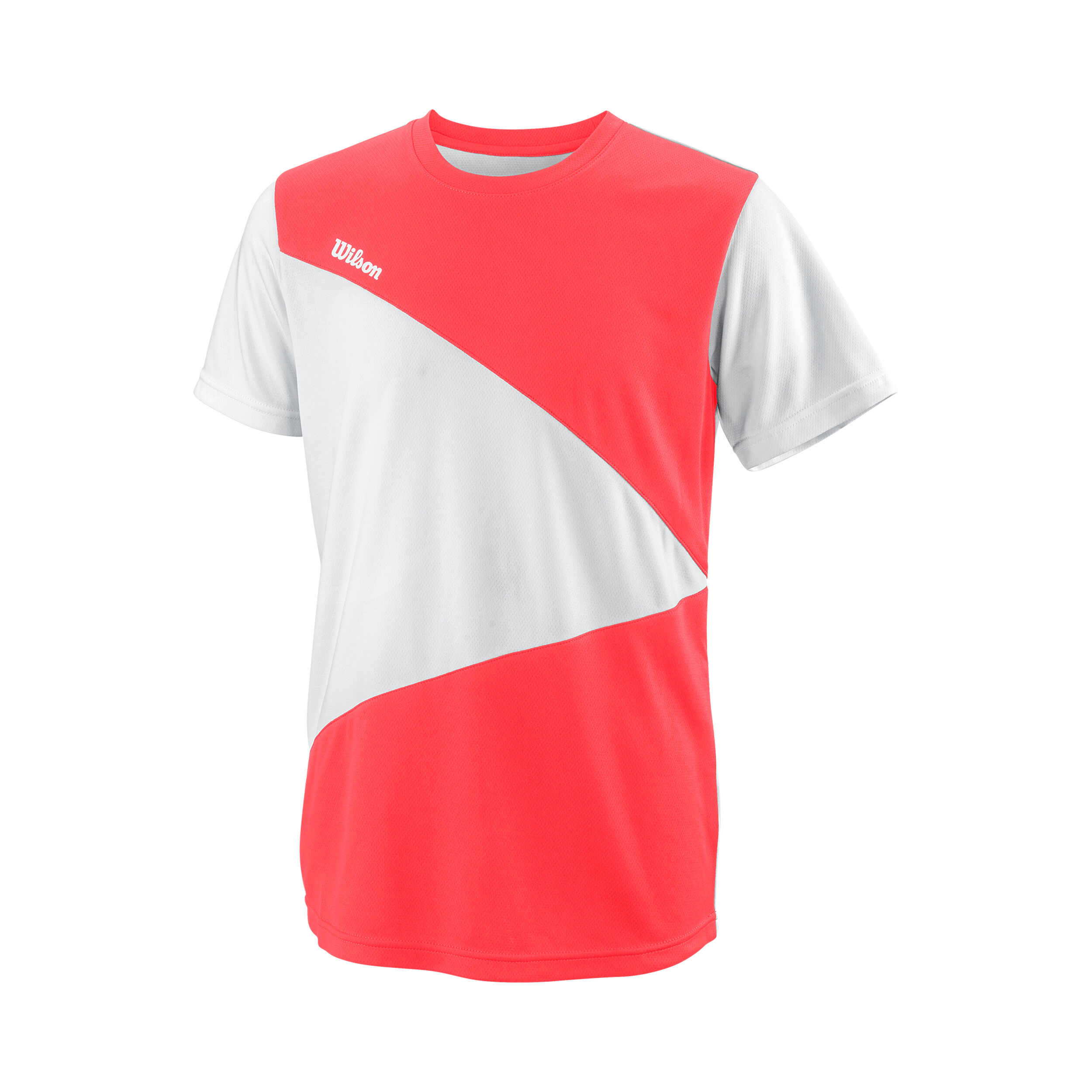 Team T-Shirt Jungen - Koralle, Weiß