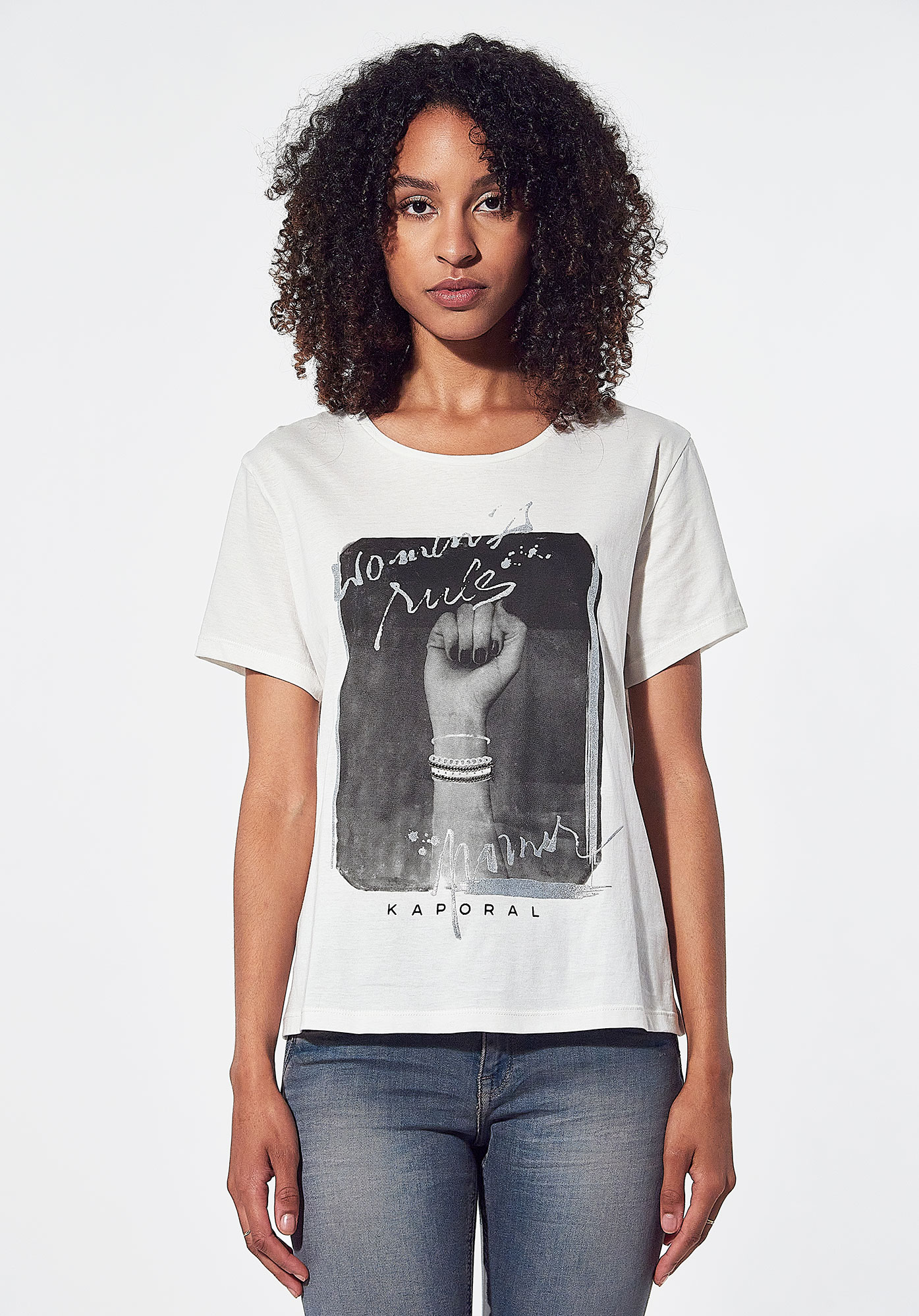 DOING  T-shirt blanc Femme en 100% coton bio