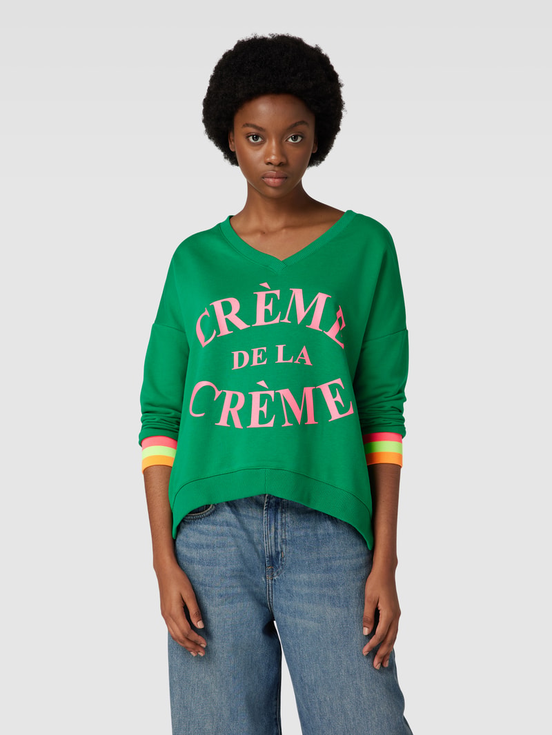 Sweatshirt mit Statement-Print in grün