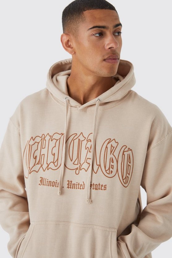 Oversize Hoodie mit Chicago-Print