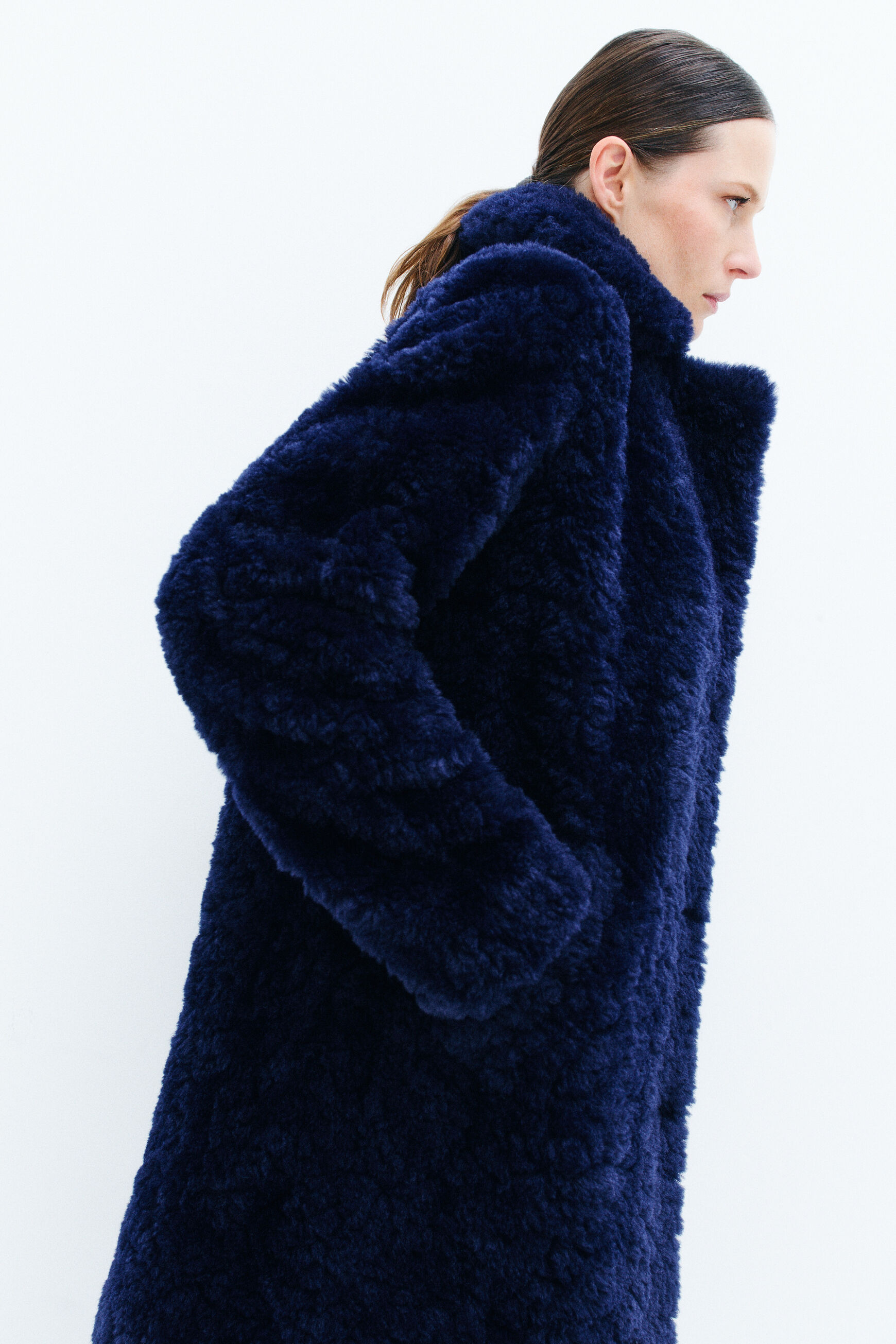 manteau clovis bleu marine femme