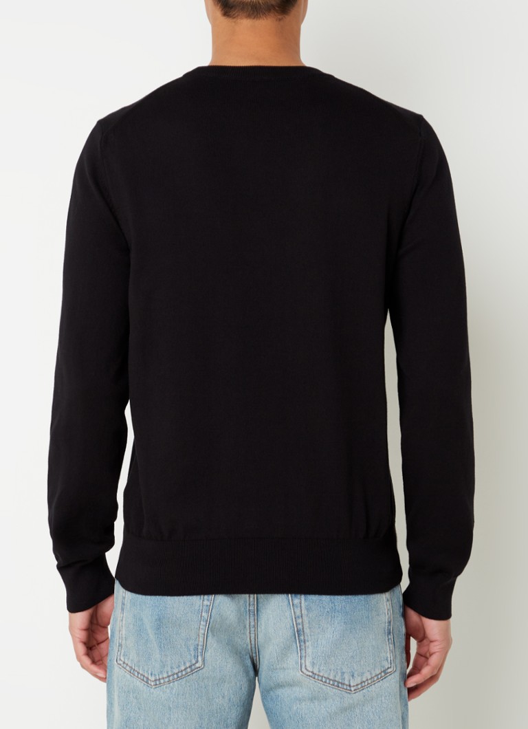HUGO BOSS Pacas fine knit pullover with logo embroidery