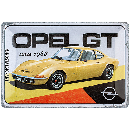 Nostalgic Art Retro Blechschild 20x30cm, Motiv "Opel - GT since 1968", 1 Stück - ATU
