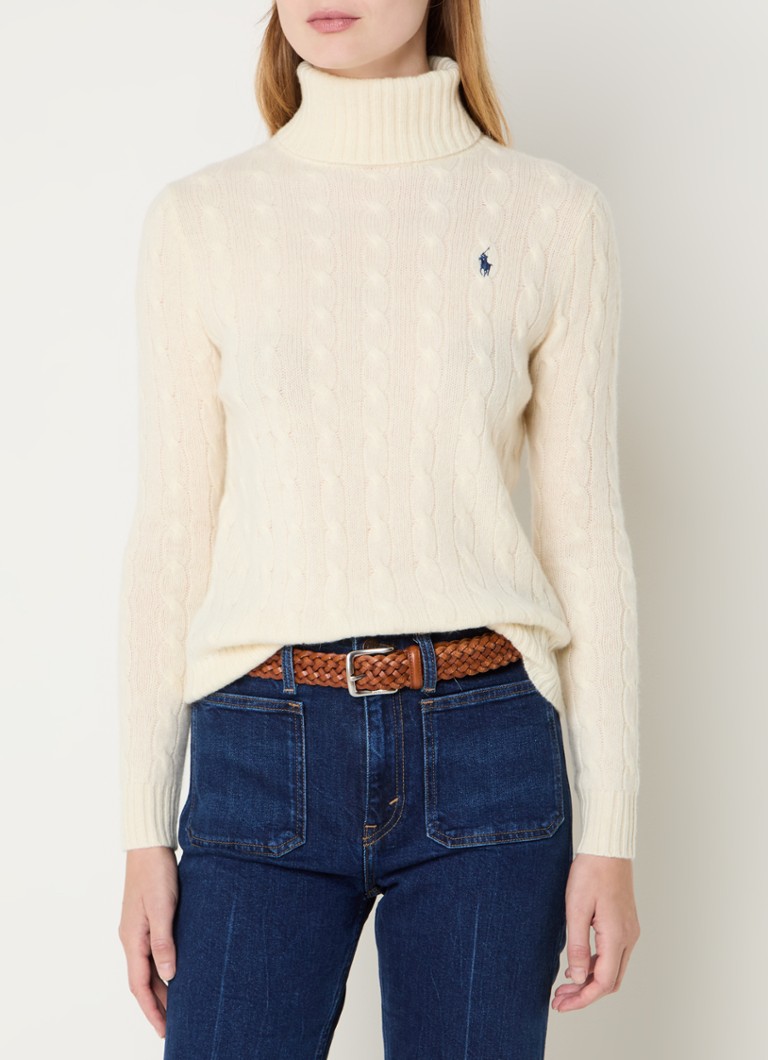 Ralph Lauren Fine-knit sweater in cashmere wool blend with logo embroidery